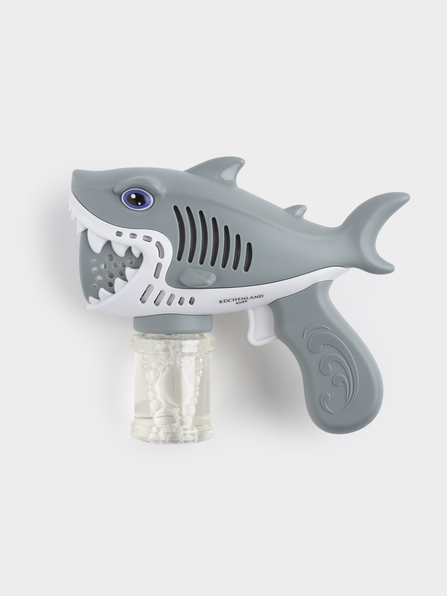 Генератор мыльных пузырей, 19 см, с подсветкой, пластик, серый, Акула, Aquatic animals, image-0