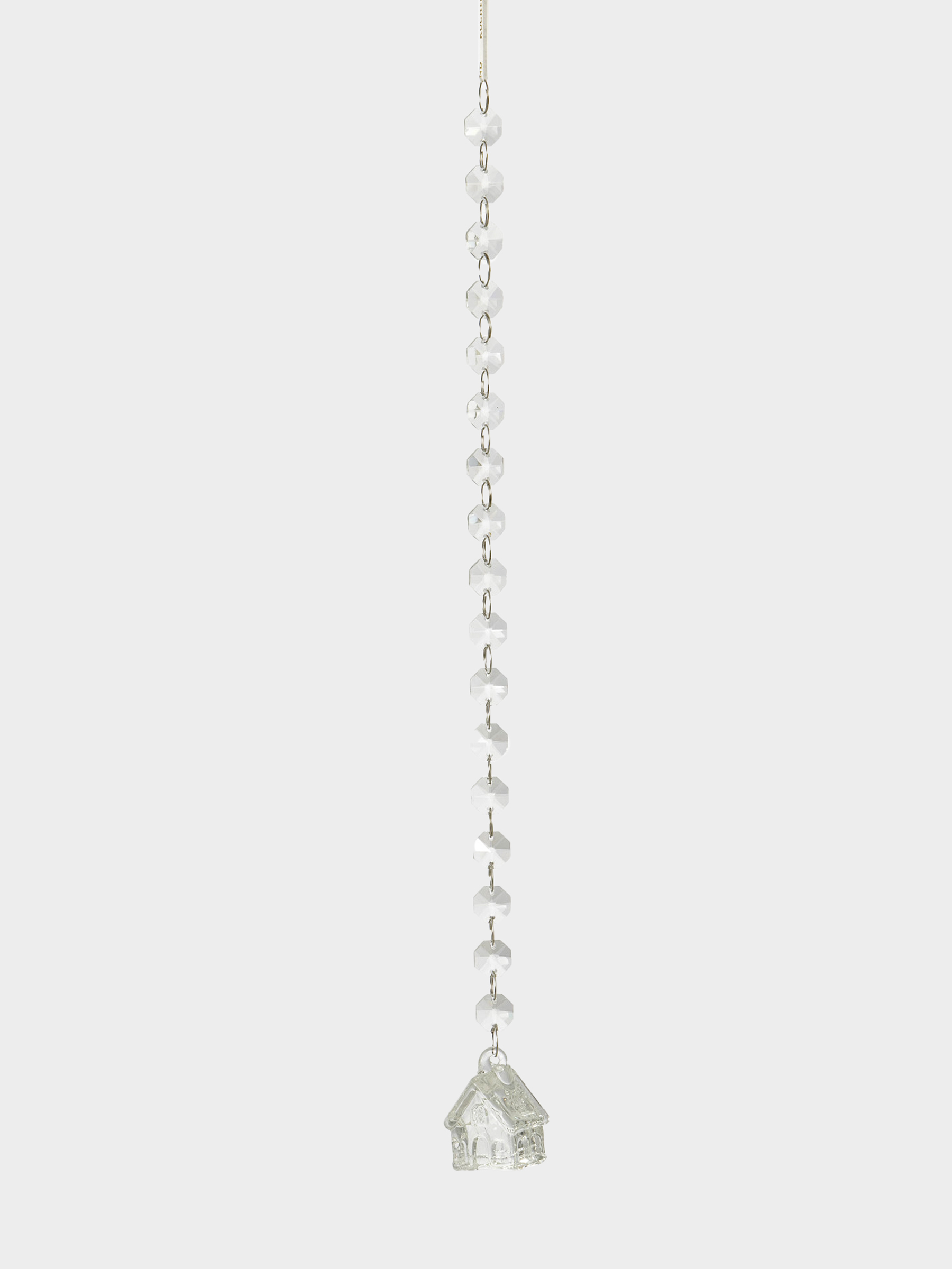 Игрушка елочная, 40 см, стекло, Домик на бусинах, Ice crystal, image-0