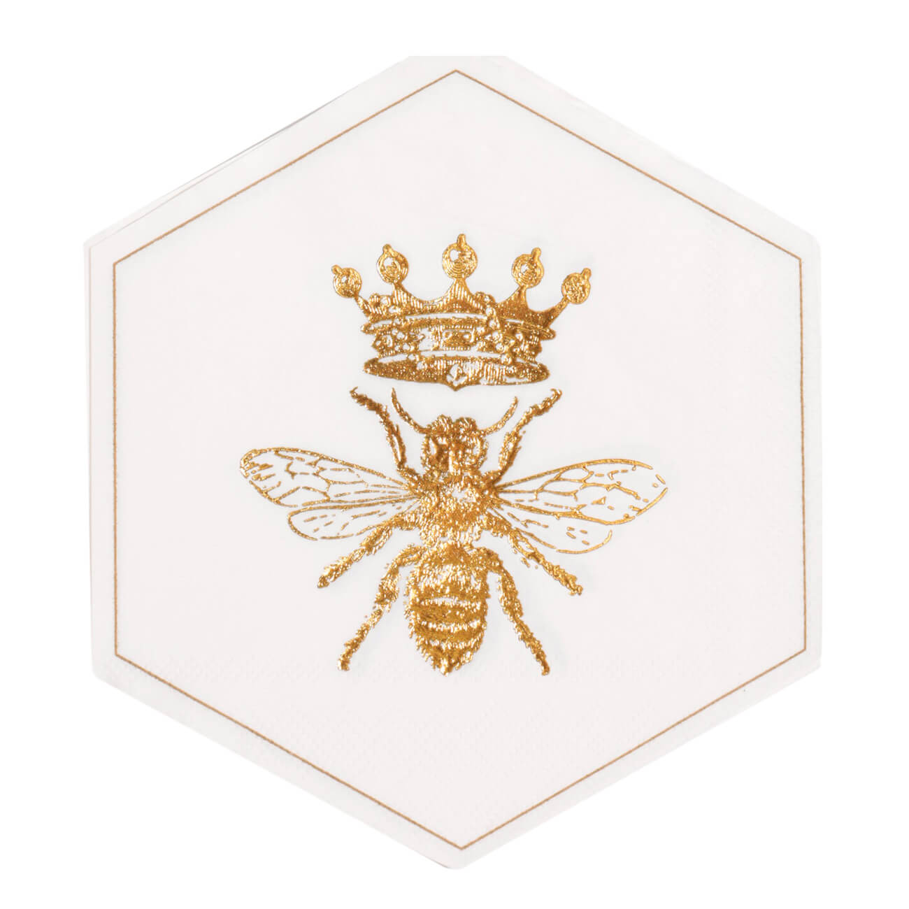 Салфетки бумажные, 32 см, 20 шт, фигурные, белые, Пчела, Honey изображение № 1