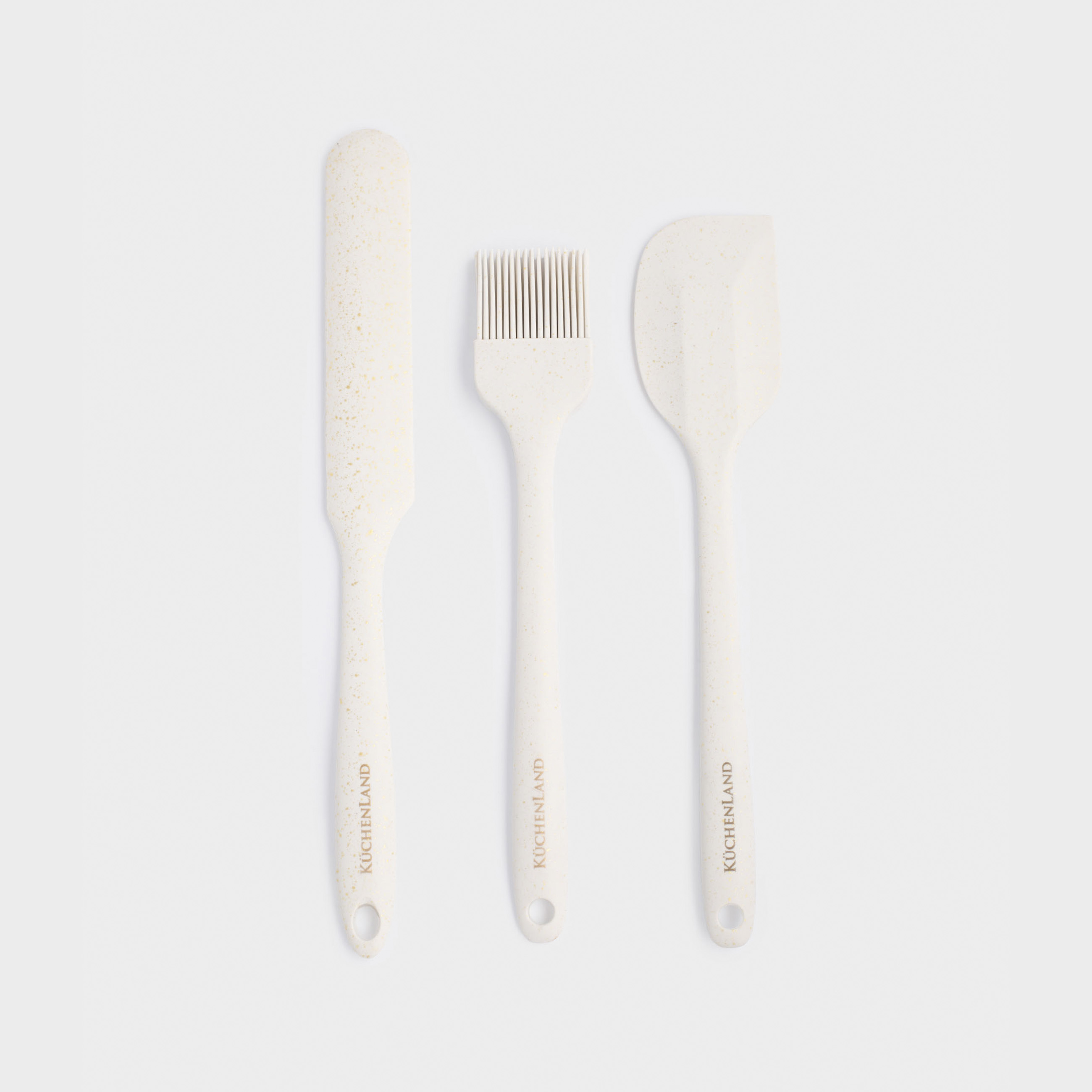 Набор для выпечки блинов 3 пр лопаткикисть силикон экрю в крапинку Bakery speckled 1190₽