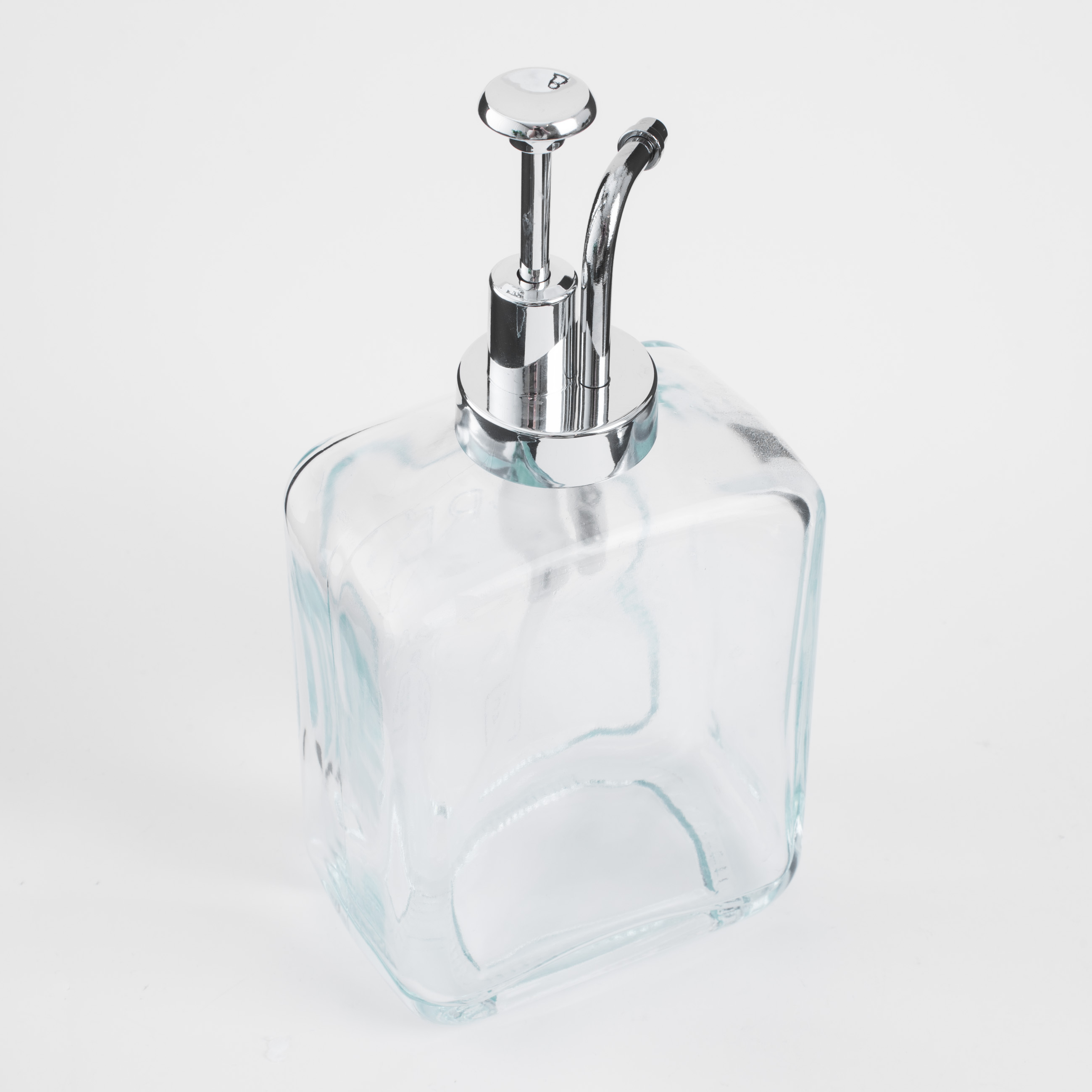 Диспенсер для жидкого мыла, 550 мл, стекло/пластик, серебристый, Pure soap, Clear title изображение № 3