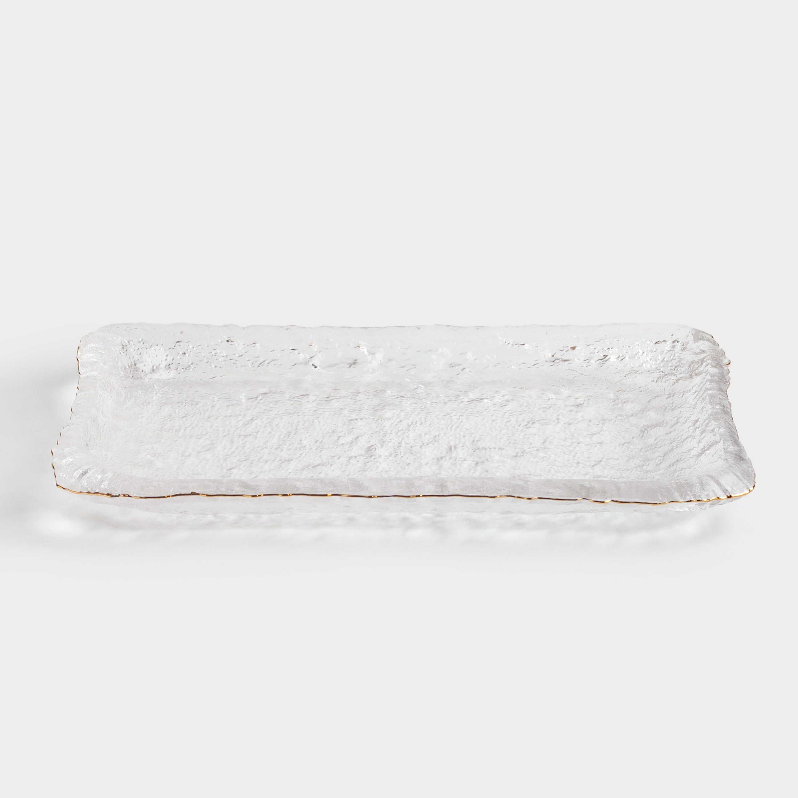 Блюдо 14х23 см стекло прямоугольное с золотистым кантом Nautilus gold 1990₽