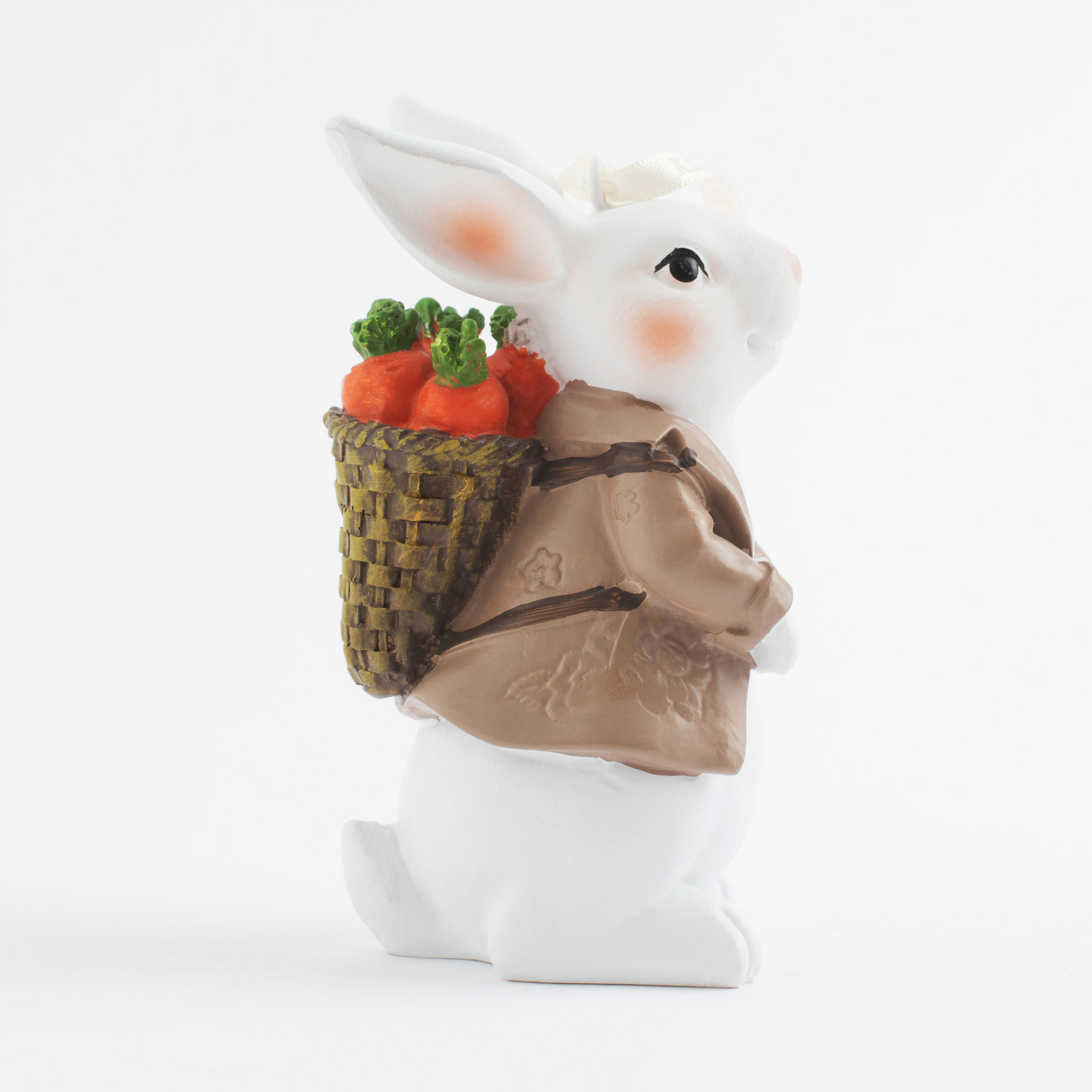 Подвеска декоративная, 11 см, полирезин, Белый кролик в пиджаке с морковкой, Easter изображение № 3