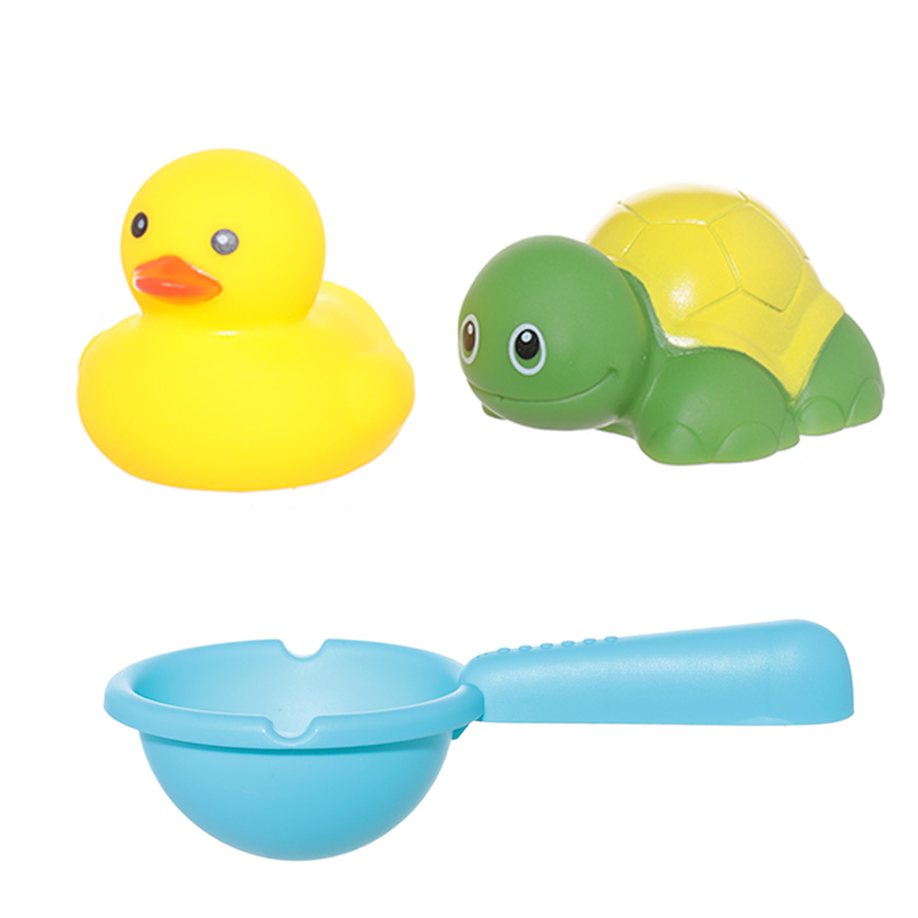Набор игрушек для купания, 4 пр, водный пистолет/игрушки, резина/пластик, желтый, Duck yellow изображение № 3