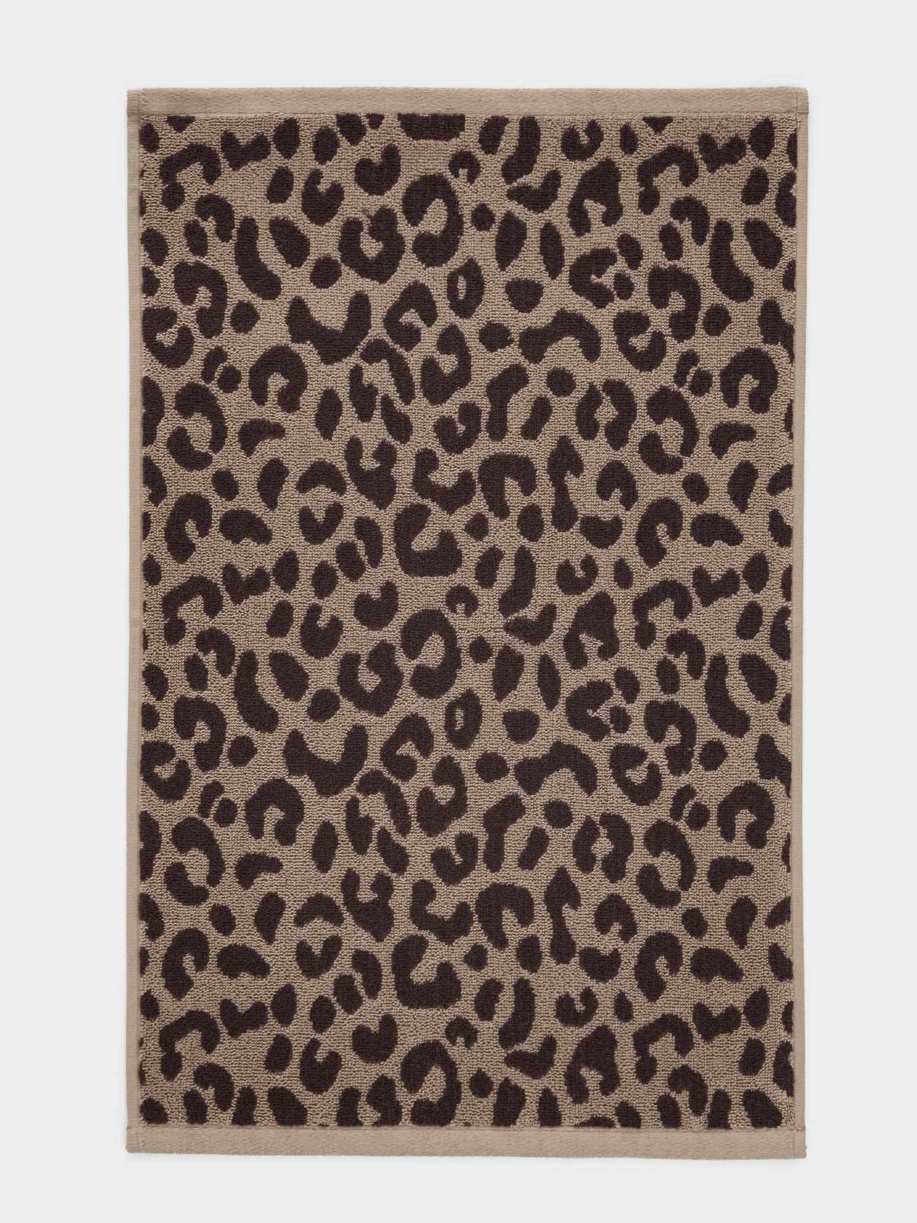 Полотенце, 40х60 см, хлопок, коричневое, Леопардовый принт, Leopard cotton