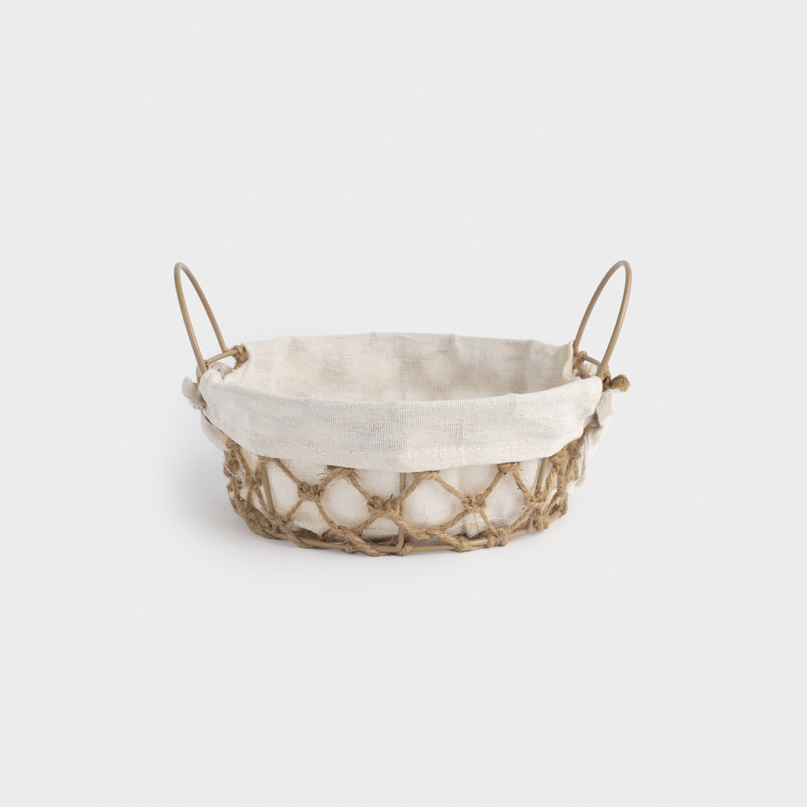 Корзина для хлеба 22 см полиэстерметаллджут круглая бежевая Jute 990₽