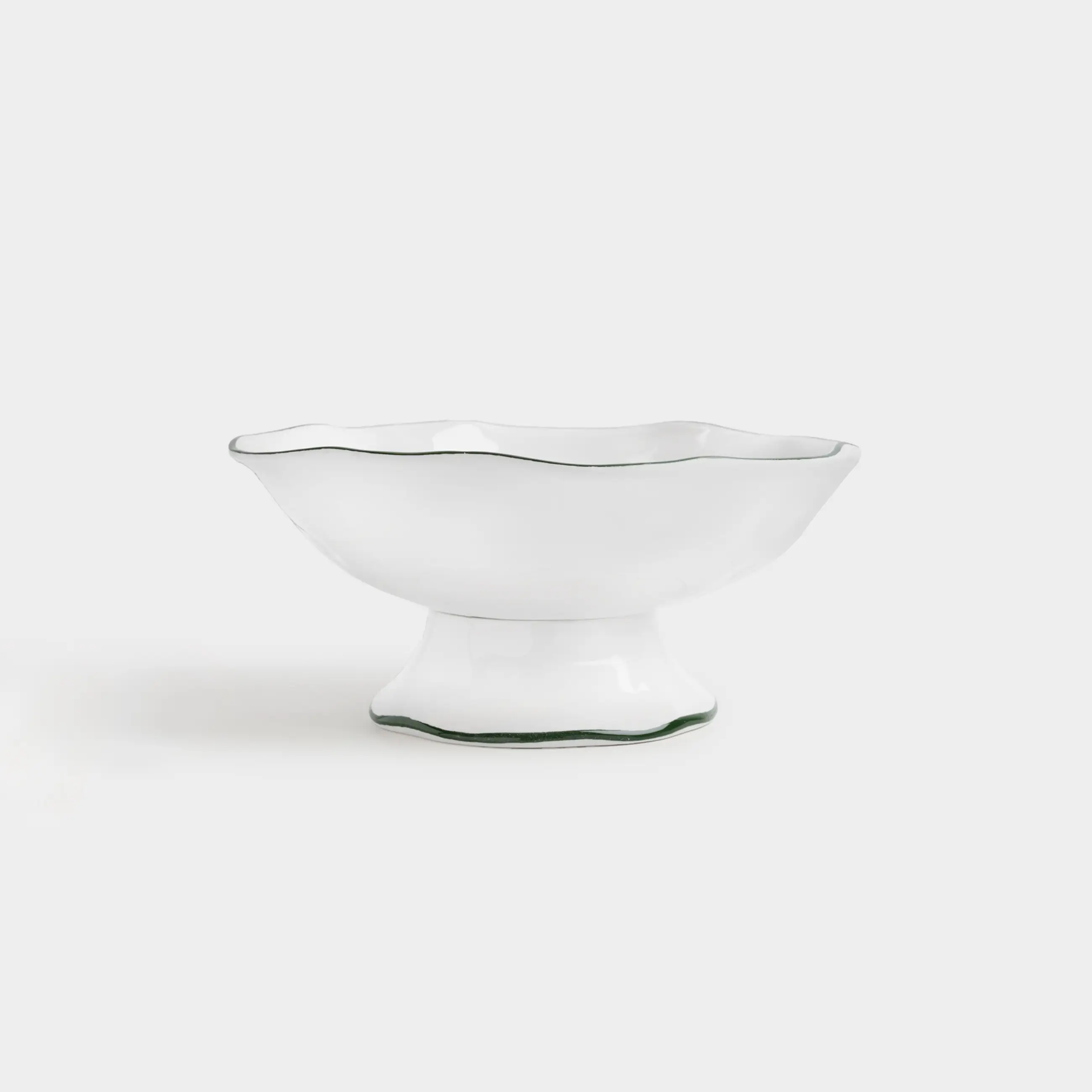 Ваза для фруктов, 27x12 см, на ножке, керамика, Лошадка, Сhristmas green