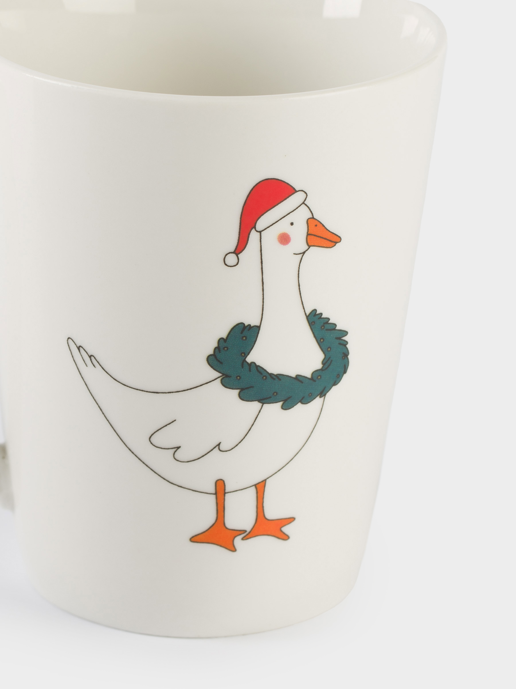Кружка, 420 мл, фарфор N, белая, Гуси, Goose christmas, image-2