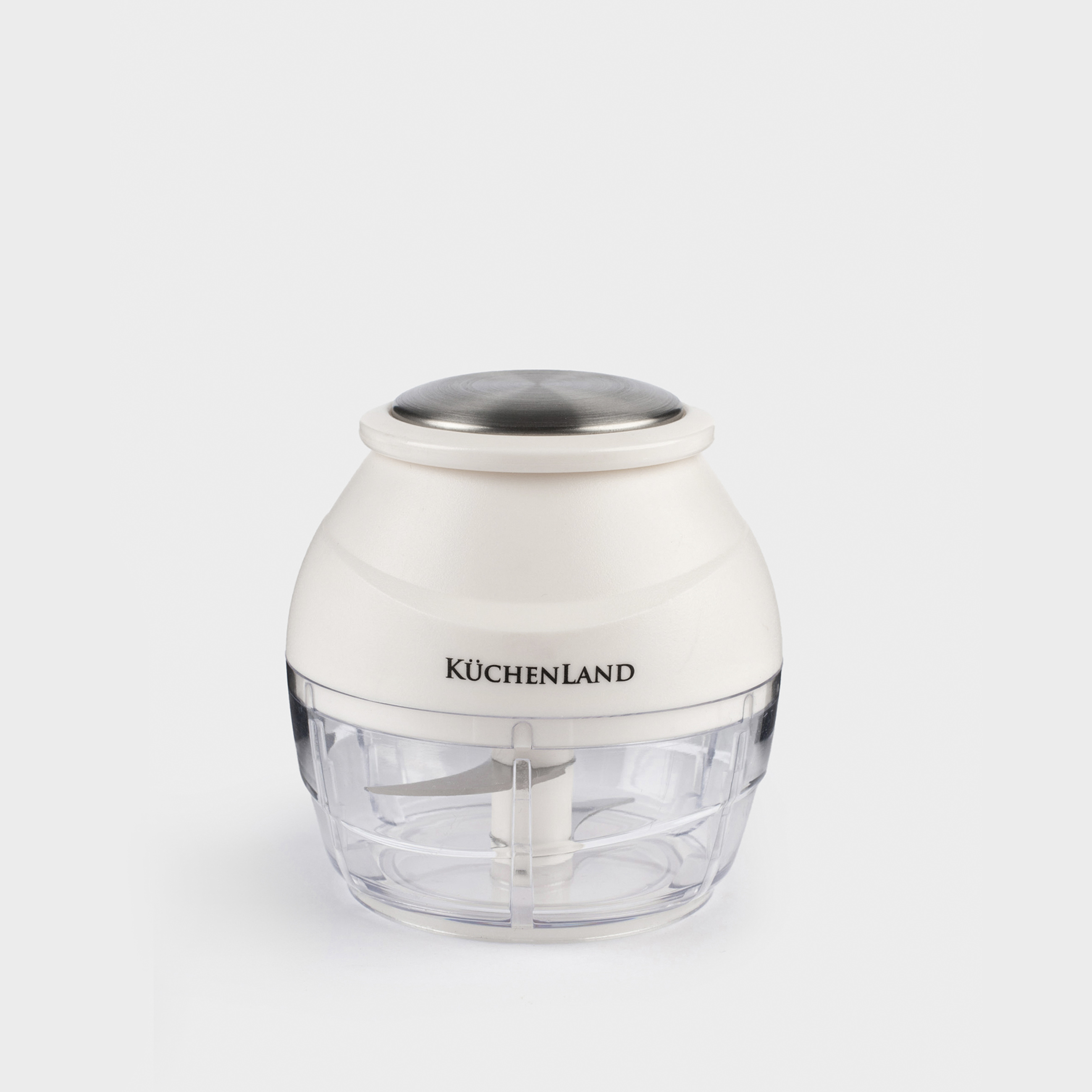 Измельчитель-блендер, 9 см, механический, пластик/сталь, молочный, Soft kitchen