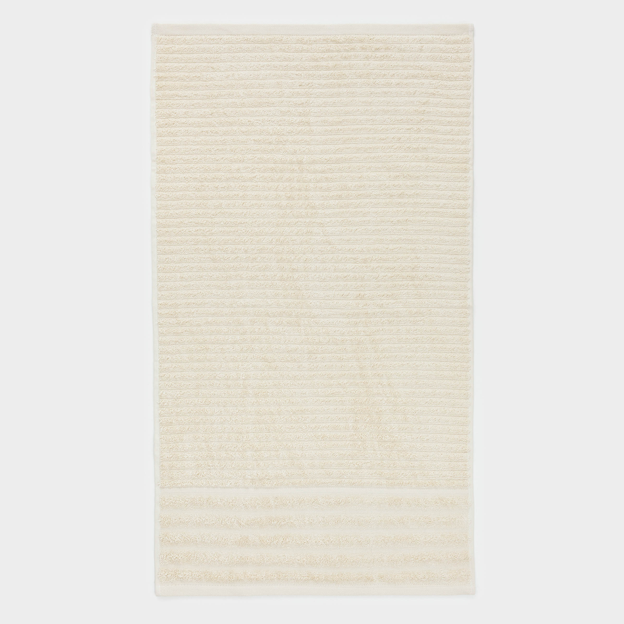 Полотенце, 40х60 см, хлопок, бежевое, Объемные полосы, Stripes cotton
