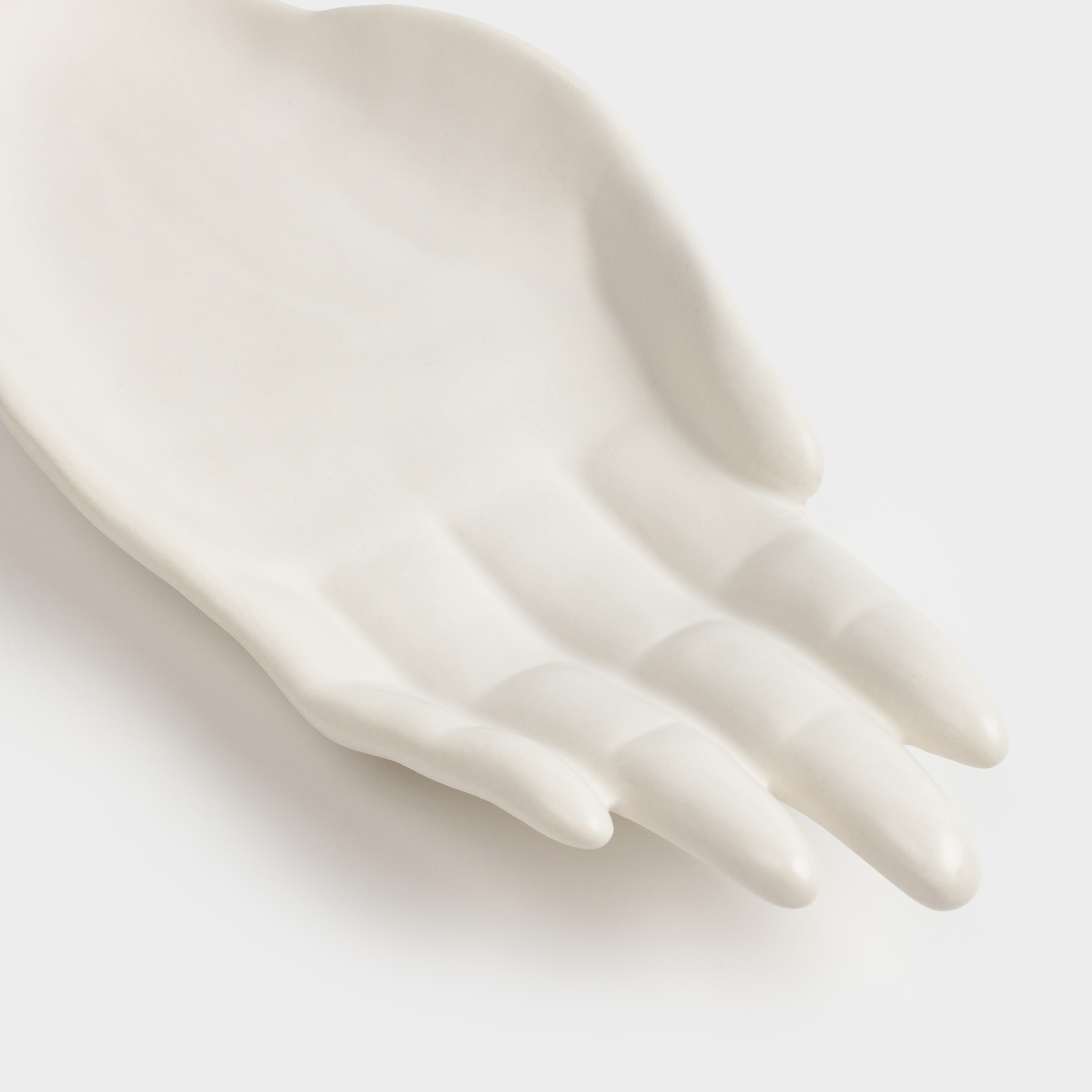 Блюдо декоративное, 24х11 см, керамика, белое, Ладонь, Hand