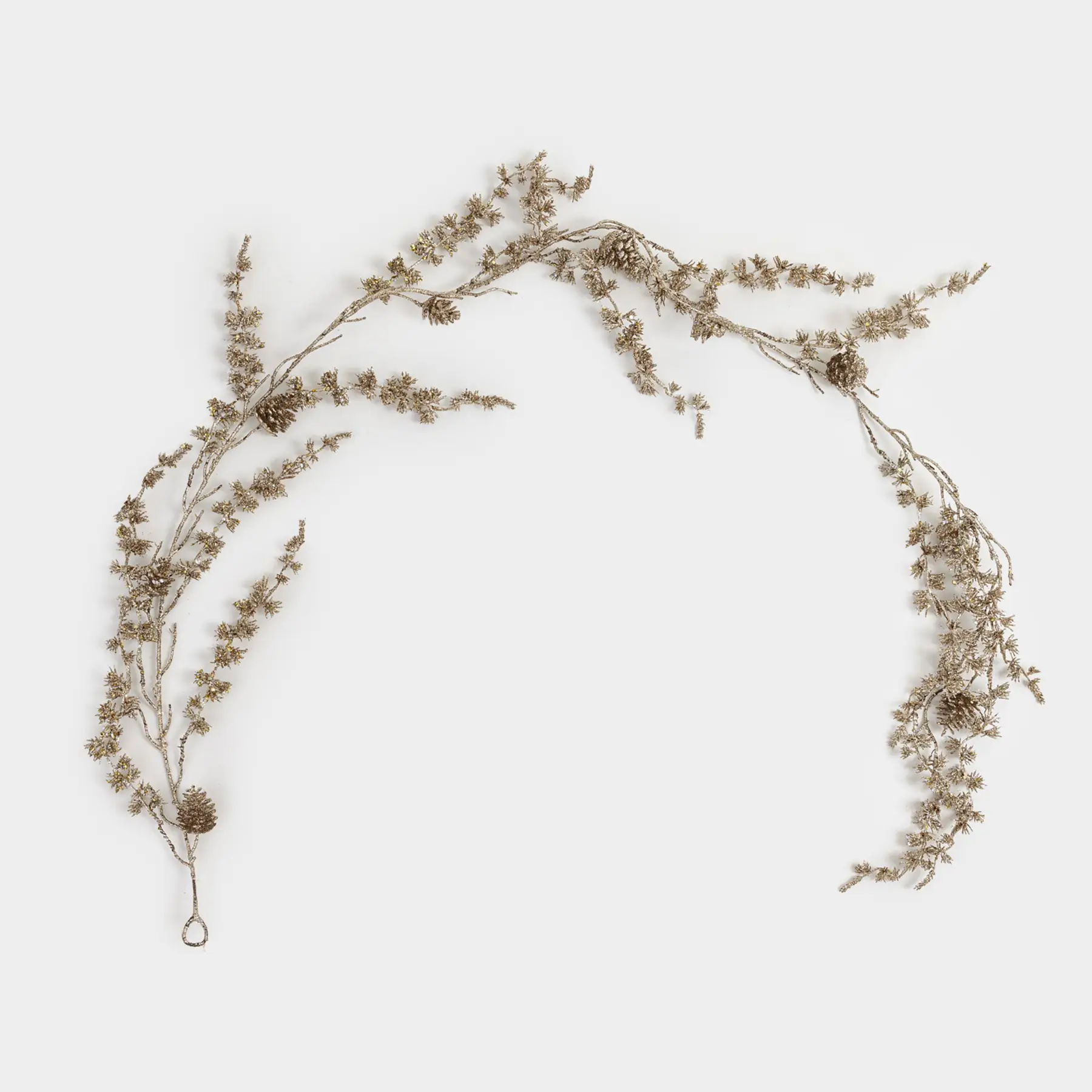 Ветка-гирлянда декоративная, 1,8 м, пластик/металл, Золотистые шишки, Sparkle decor