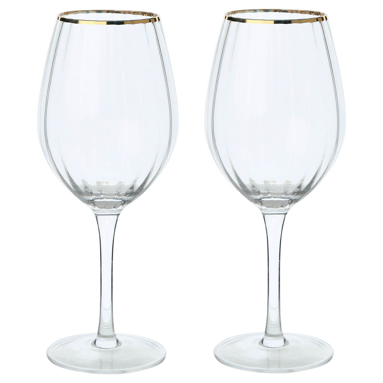 Бокал для вина, 530 мл, 2 шт, стекло, с золотистым кантом, Lombardy R Gold ваза для ов 30 см стекло с золотистым кантом ripply gold