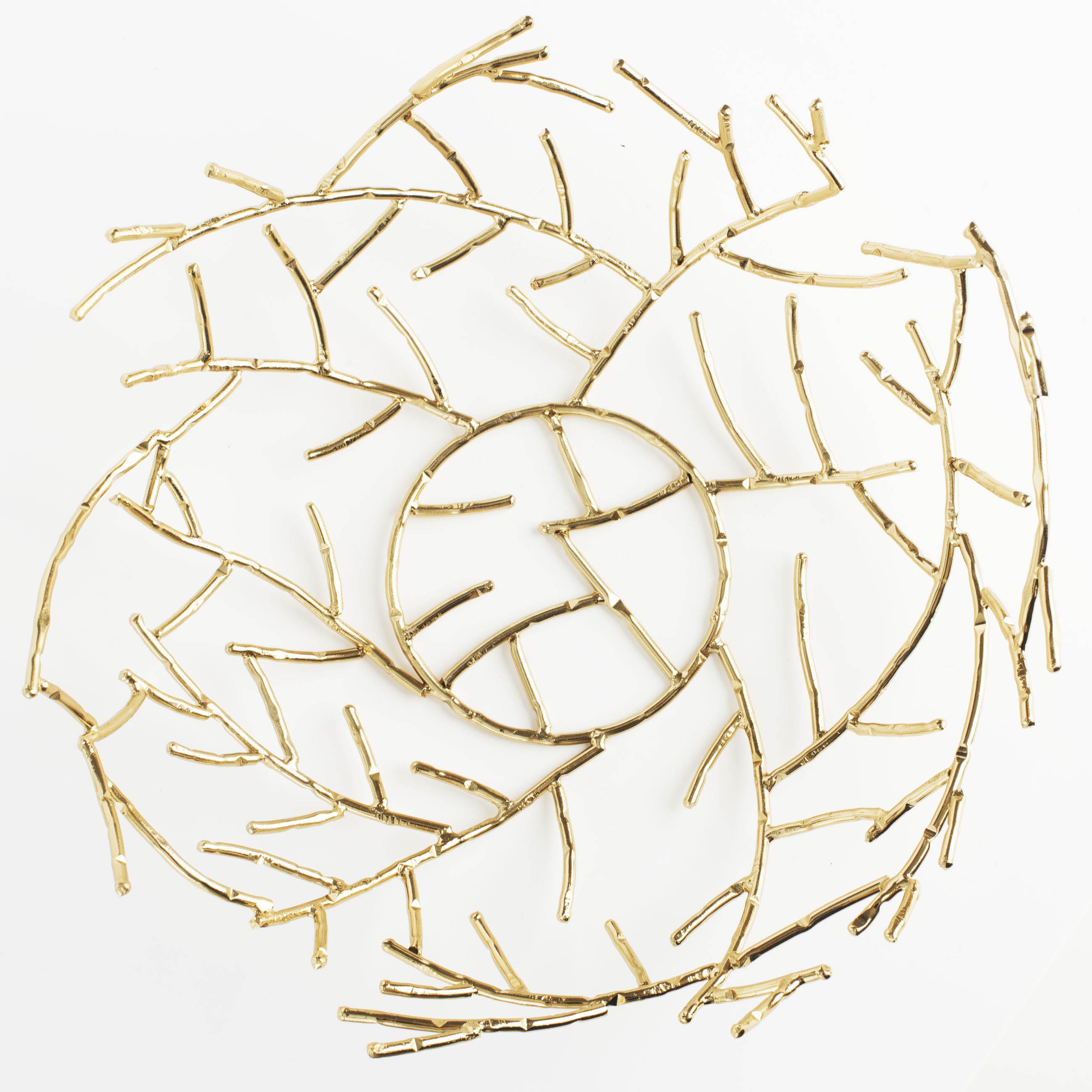 Корзина для фруктов, 28 см, металл, золотистая, Ветви, Twist gold изображение № 2