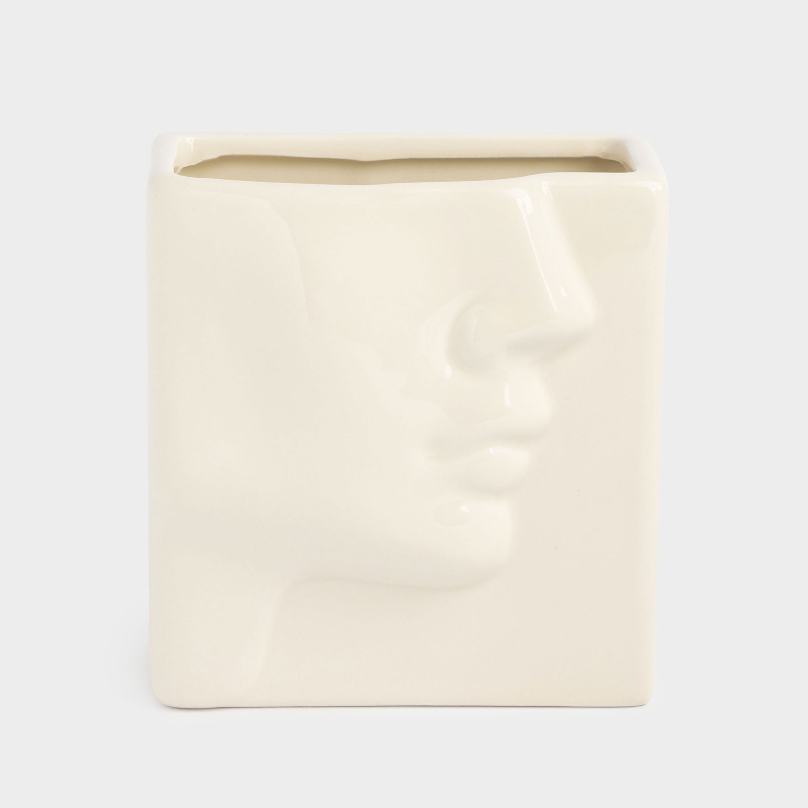 Подставка для косметических кистей 12 см керамика молочная Фрагмент лица Face 899₽