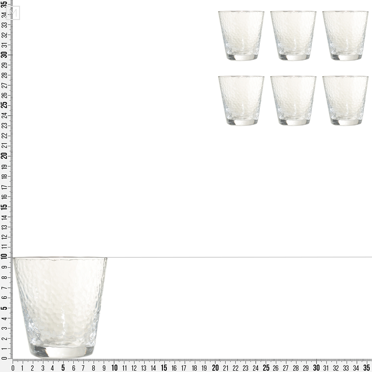 Стакан для виски, 270 мл, 6 шт, стекло, с серебристым кантом, Ripply silver изображение № 8