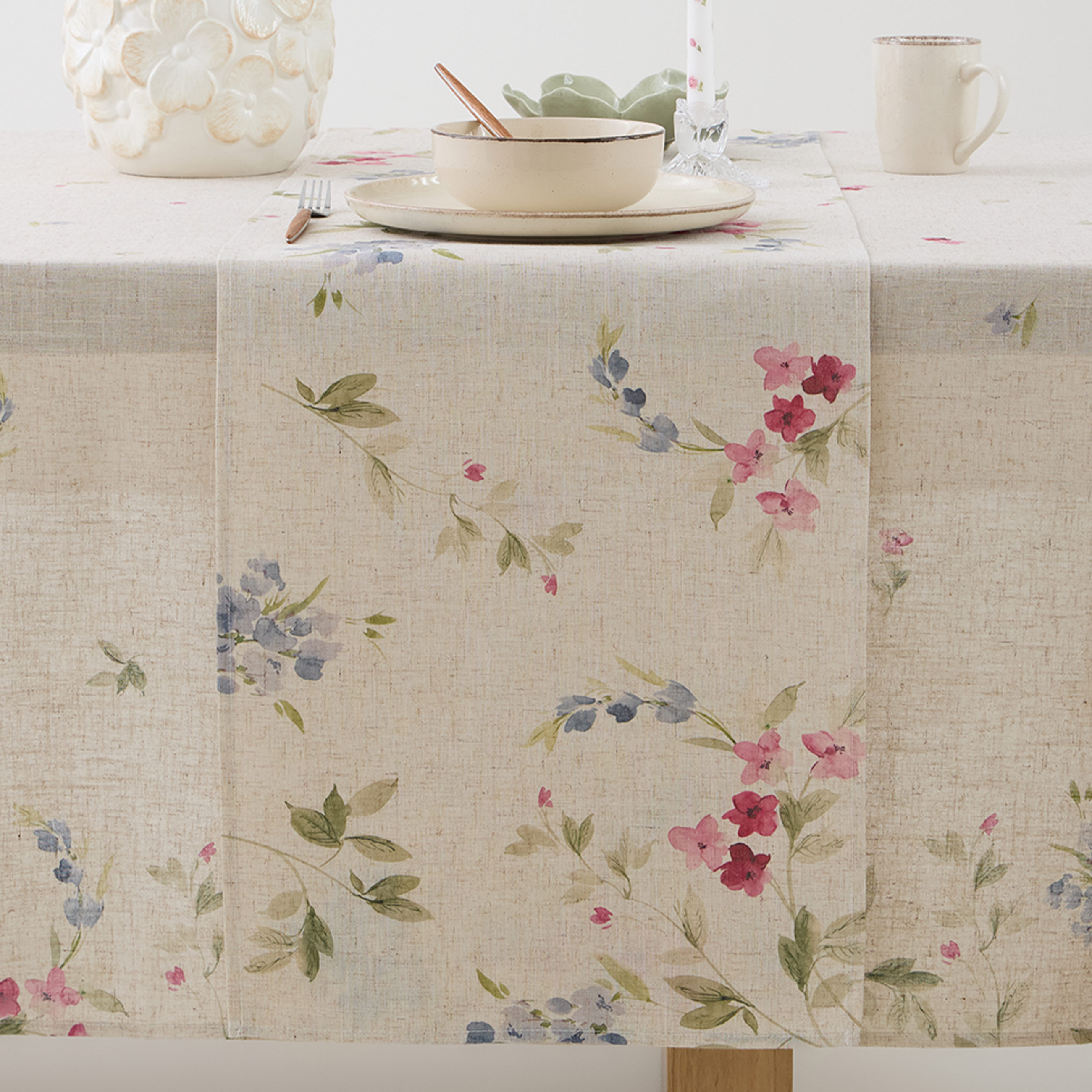 Дорожка настольная, 40х160 см, Цветы, Colorful flowers