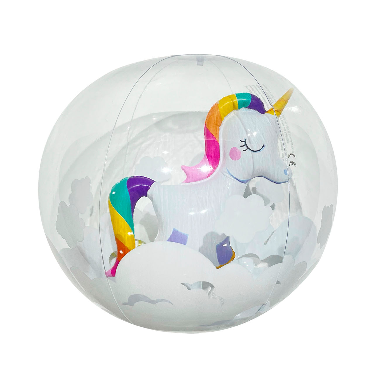 

Мяч, 30 см, надувной, ПВХ, прозрачный, Единорог, Unicorn