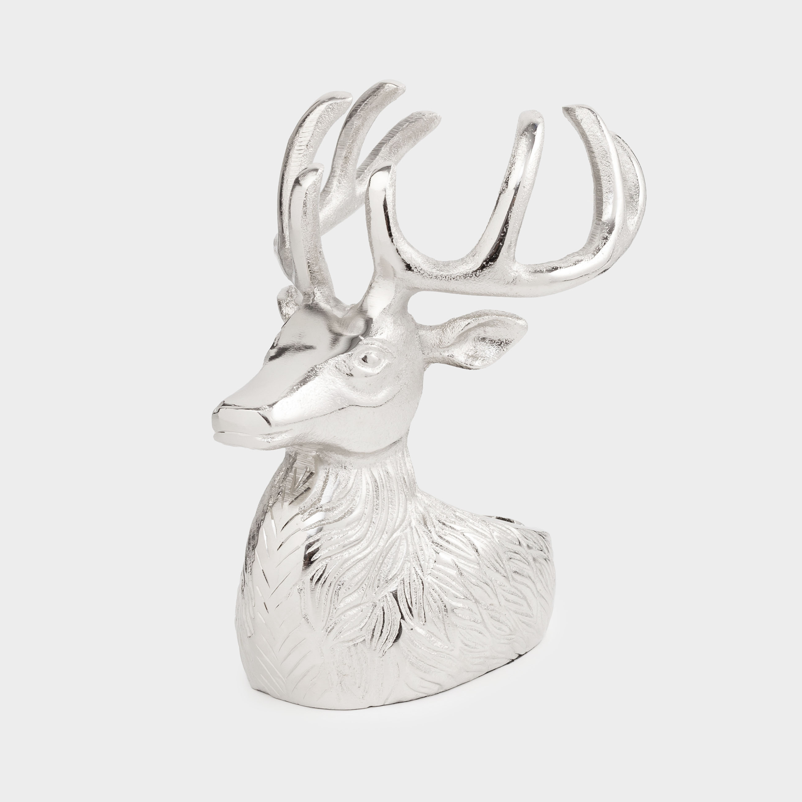 Подставка для бутылки, 20 см, металл, серебристая, Олень, Arctic deer