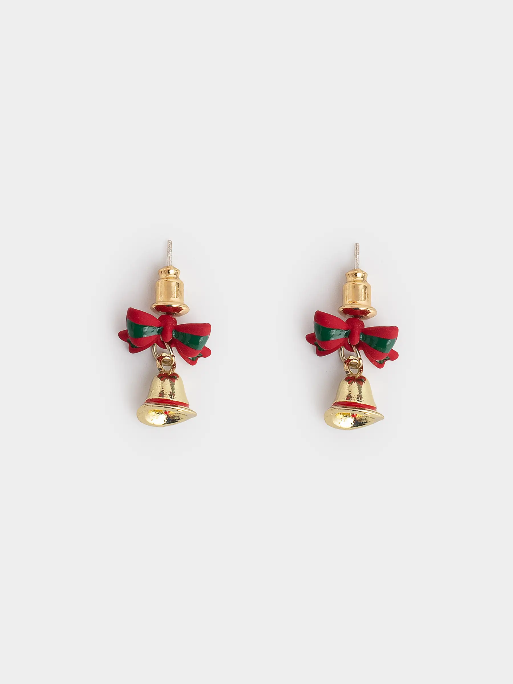 Серьги-пусеты, 2 см, детские, 2 шт, металл, золотистые, Колокольчики, Jewelry christmas