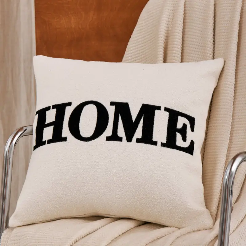 Подушка декоративная, 45х45 см, полиэстер, молочная, Home deco