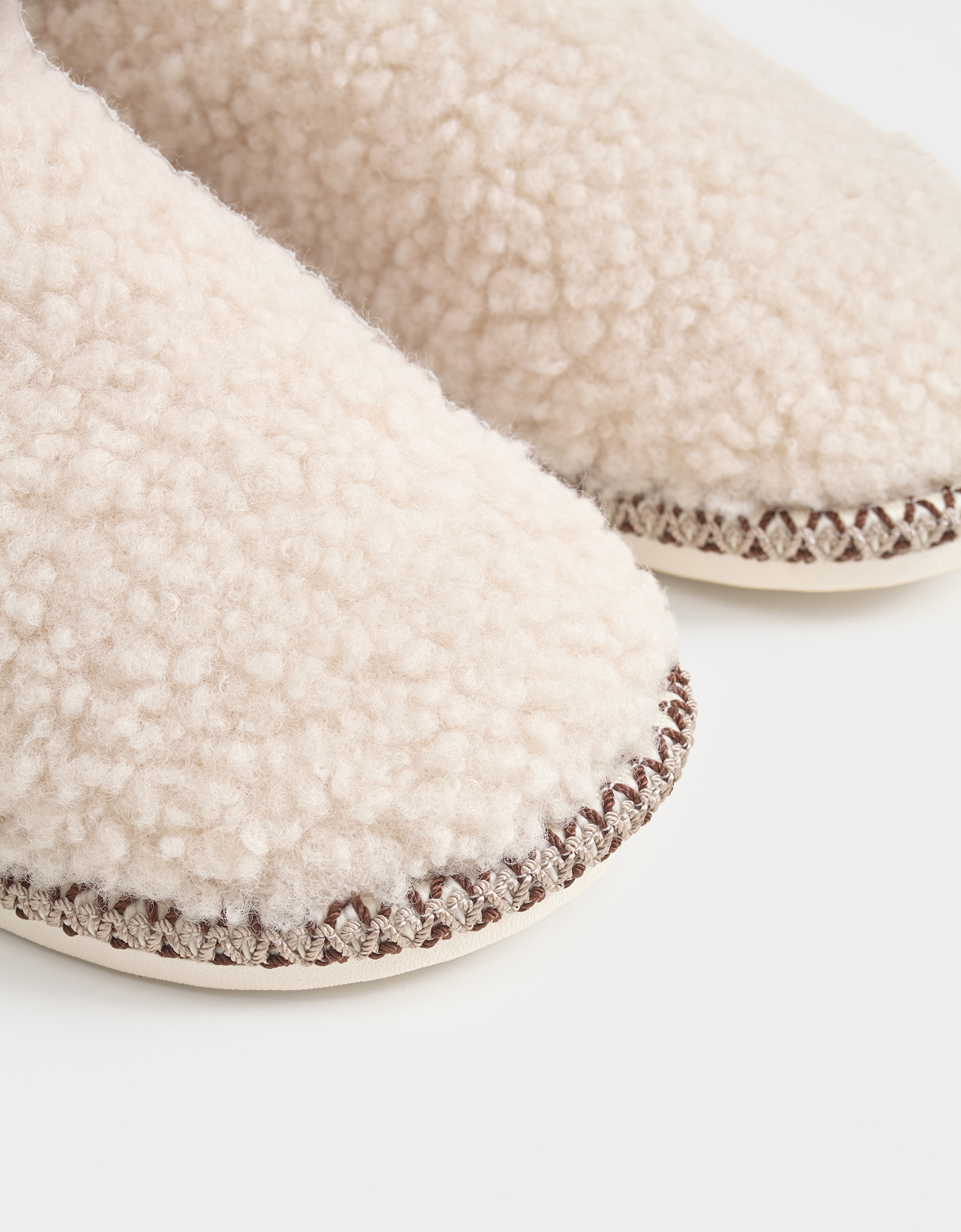 Тапочки женские, домашние, высокие, шерпа, молочные, Cozy winter, image-3
