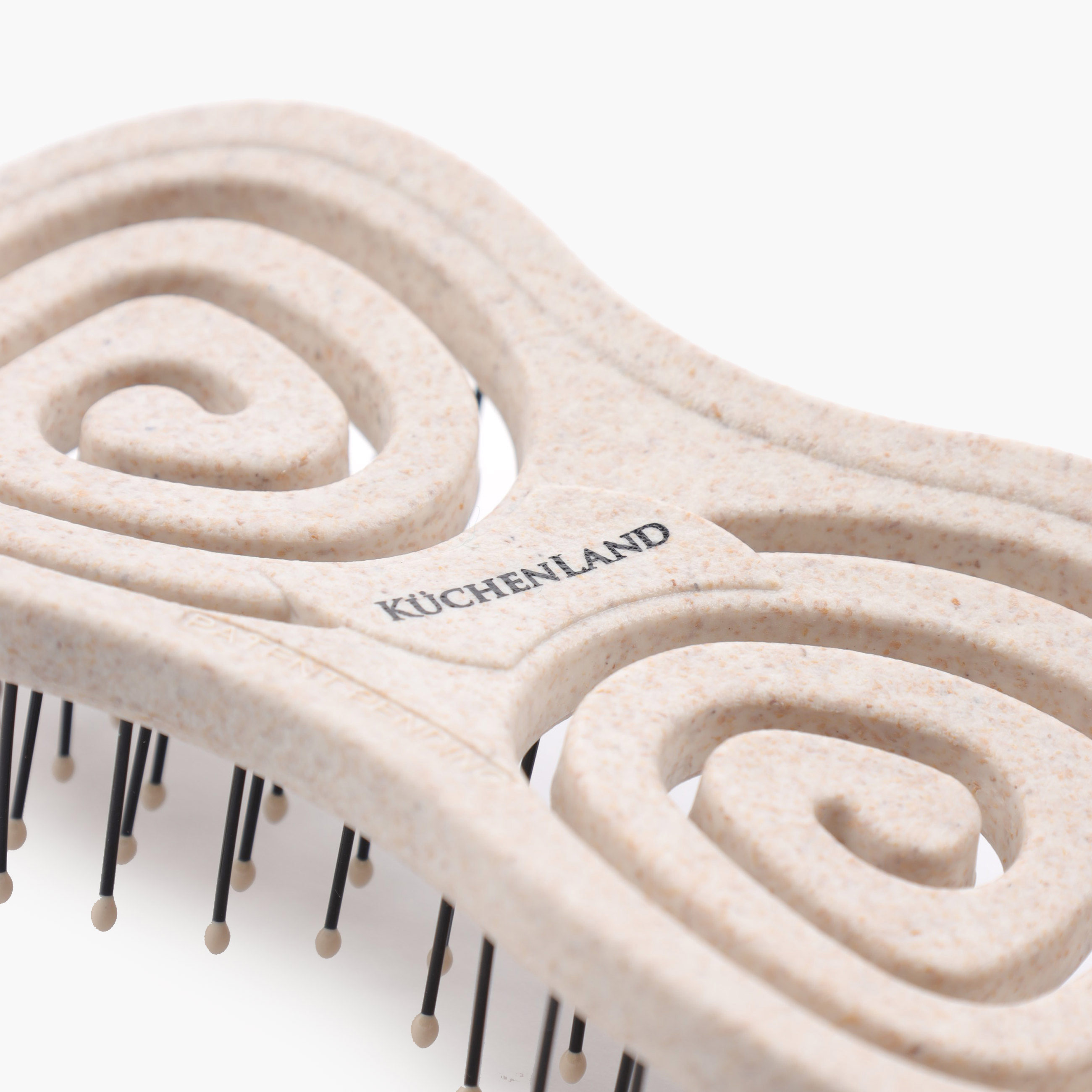 Расческа массажная для волос, 9 см, дорожная, растительное волокно/пластик, бежевая, Zipo изображение № 6