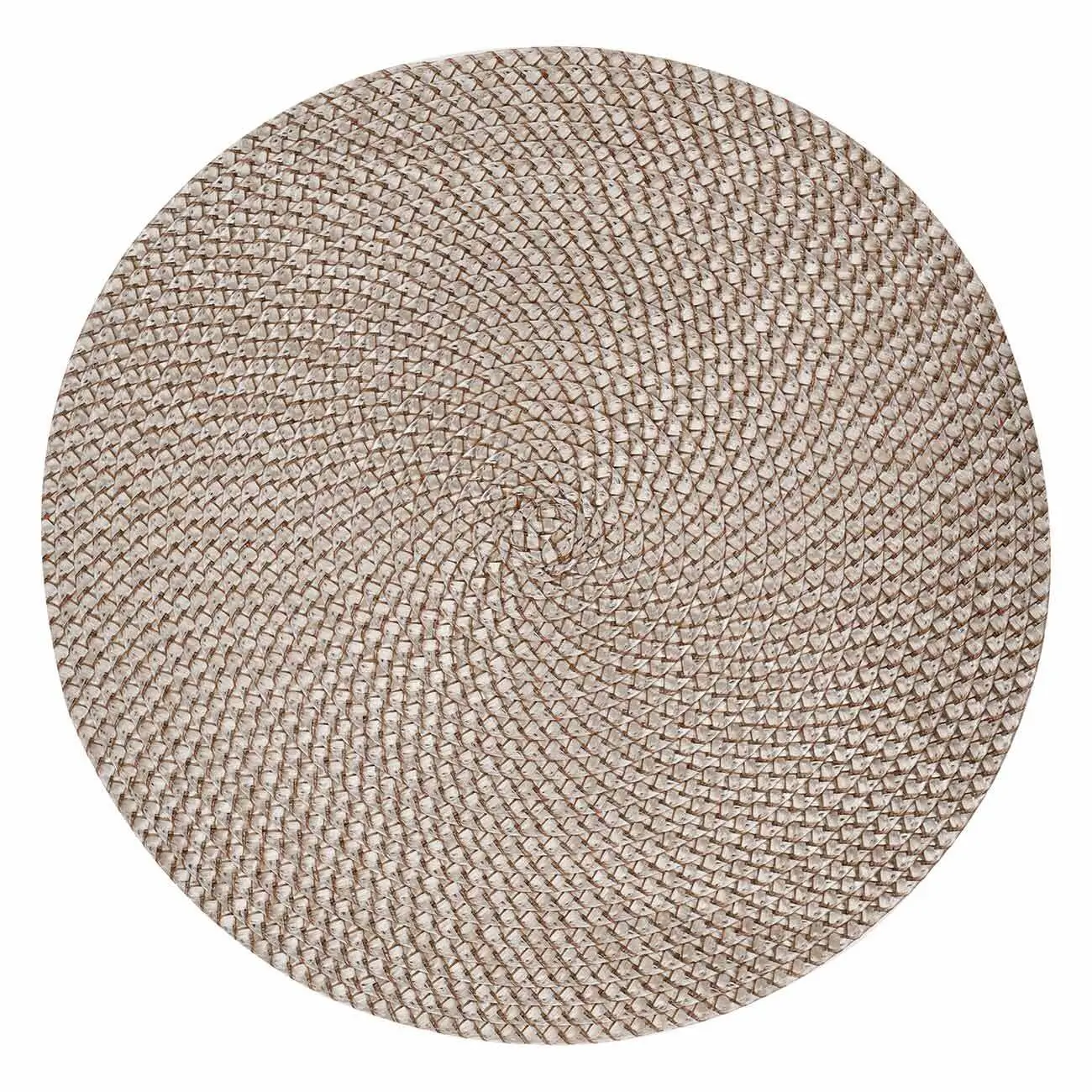 Салфетка под приборы, 38 см, полипропилен/ПЭТ, круглая, песочная, Circle Braid