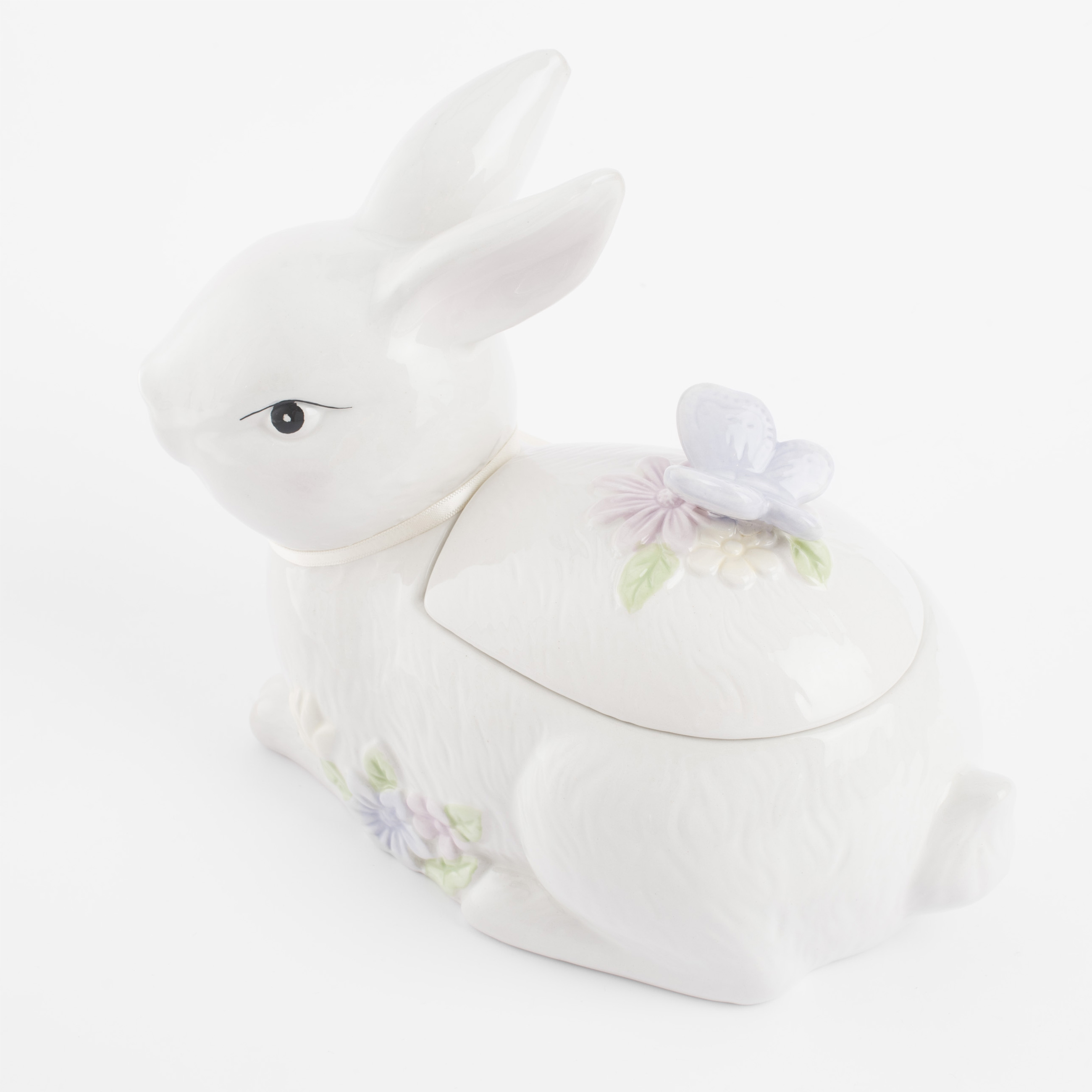 Емкость для хранения, 25х19 см, 1,1 л, керамика, белая, Кролик с бабочкой, Easter изображение № 2