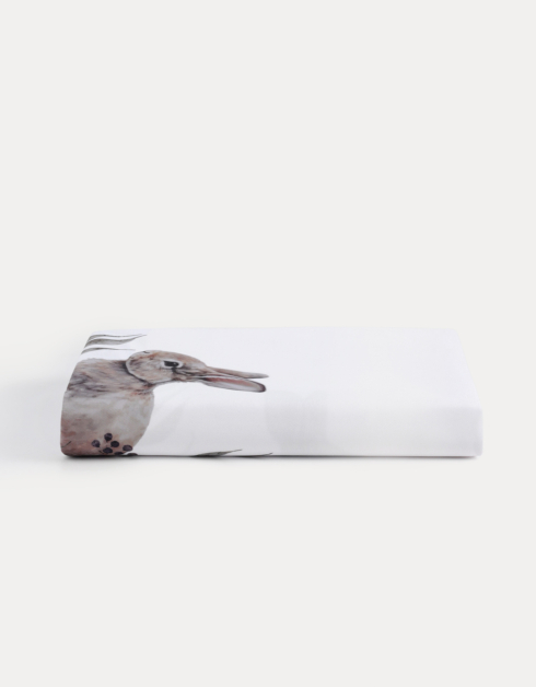 Скатерть, 160х160 см, полиэстер, белая, Кролик в листве, Natural Easter
