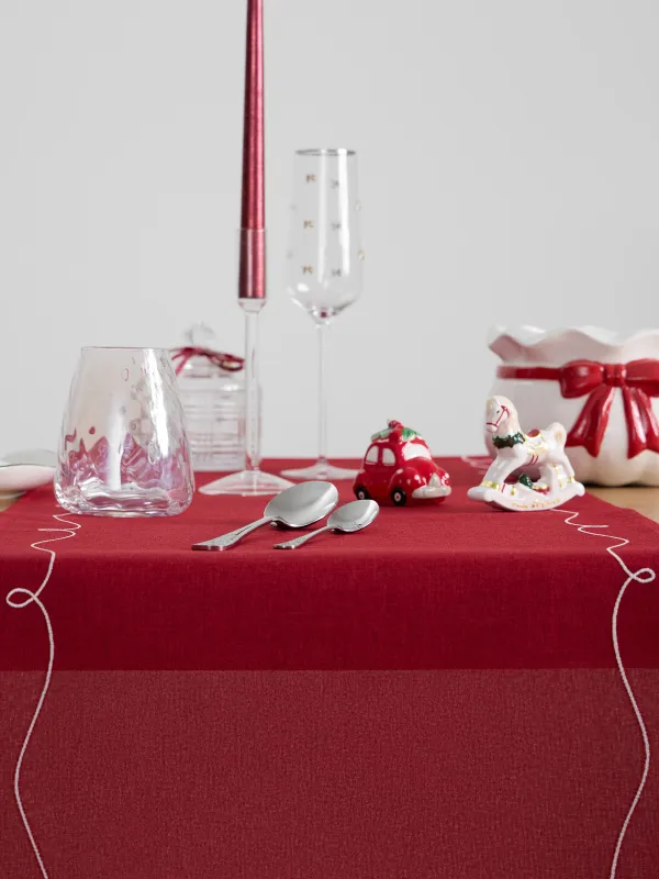 Дорожка настольная, 40х160 см, полиэстер, красная, Банты, Bow color, image-4