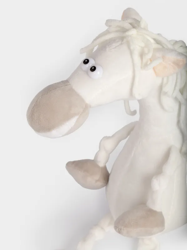 Игрушка, 45 см, мягкая, полиэстер, белая, Конь, Horse toy, image-6
