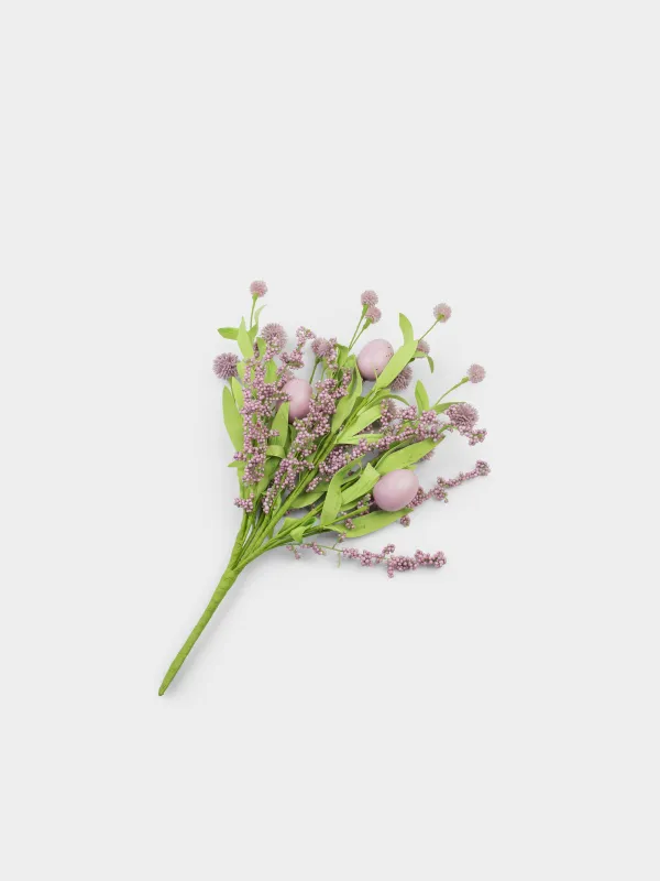 Ветка декоративная, 46 см, пенопласт/пластик, Цветы и пасхальные яйца, Easter decor, image-1