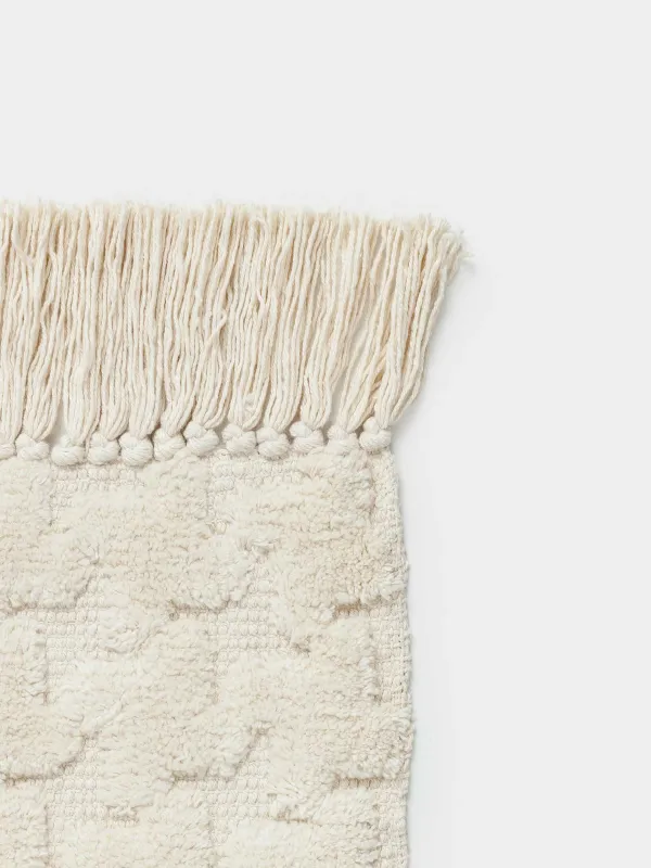 Коврик, 50х80 см, с бахромой, хлопок, песочный, Textured, image-3