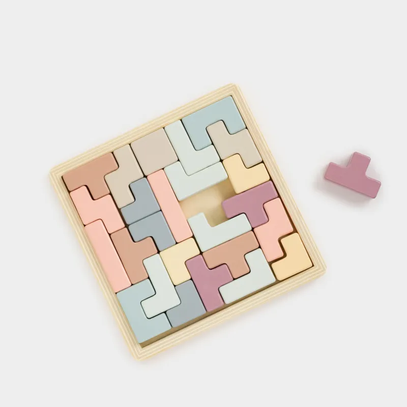 Игрушка-сортер, 17х17 см, развивающая, МДФ, цветная, Тетрис-головоломка, Kiddy, image-5