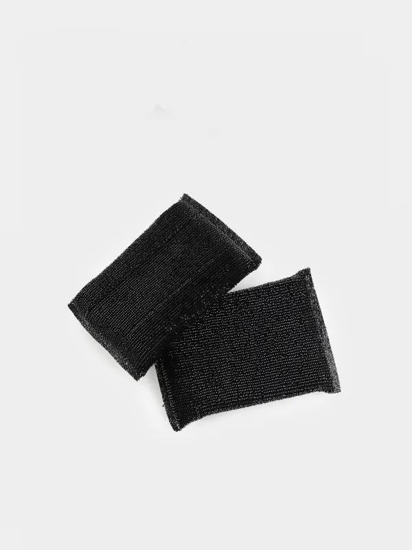 Губка для мытья посуды, 2 шт, Black clean, image-1