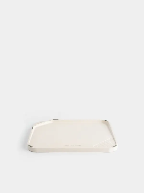 Доска разделочная, 28х23 см, с точилом/теркой для чеснока, пластик, бежевая, Soft kitchen, image-2