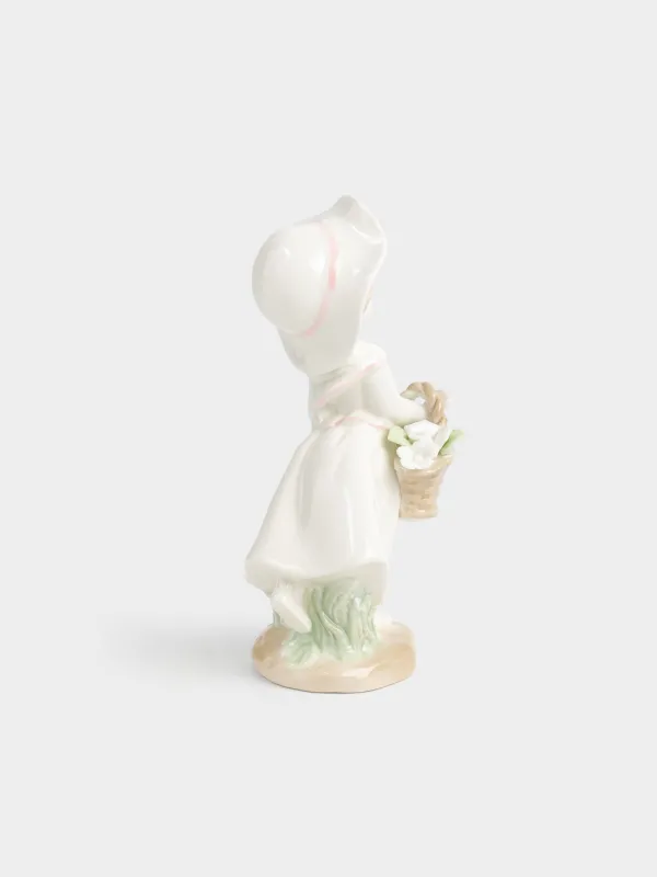 Статуэтка, 18 см, Девочка с цветами, Girl figurine, image-2