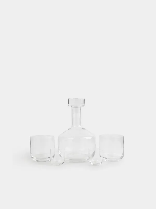 Набор для напитков, 5 предметов, графин/стаканы/стопки, Clear color, image-0