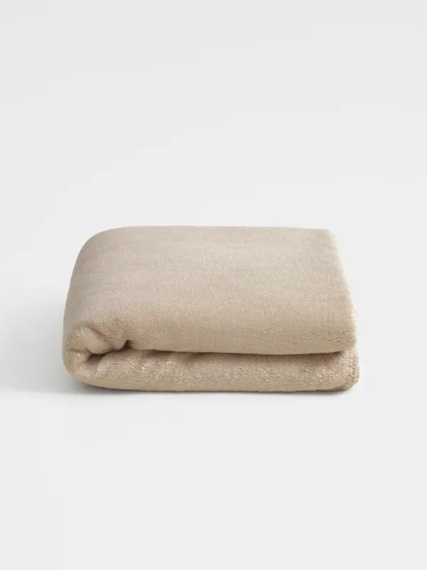 Плед, 130х170 см, фланель/люрекс, бежево-золотистый, Flannel, image-6