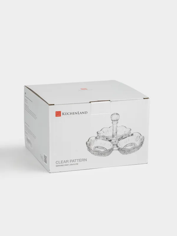 Менажница с декором,, 20х13 см, стекло, Clear pattern, image-4