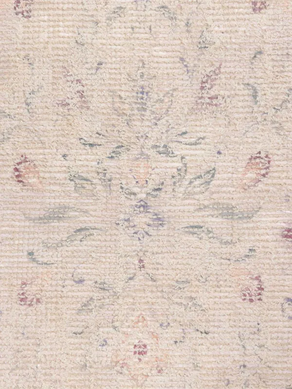 Коврик, 70х115 см, с бахромой, хлопок/полиэстер, бежевый, Цветы, Print, image-3