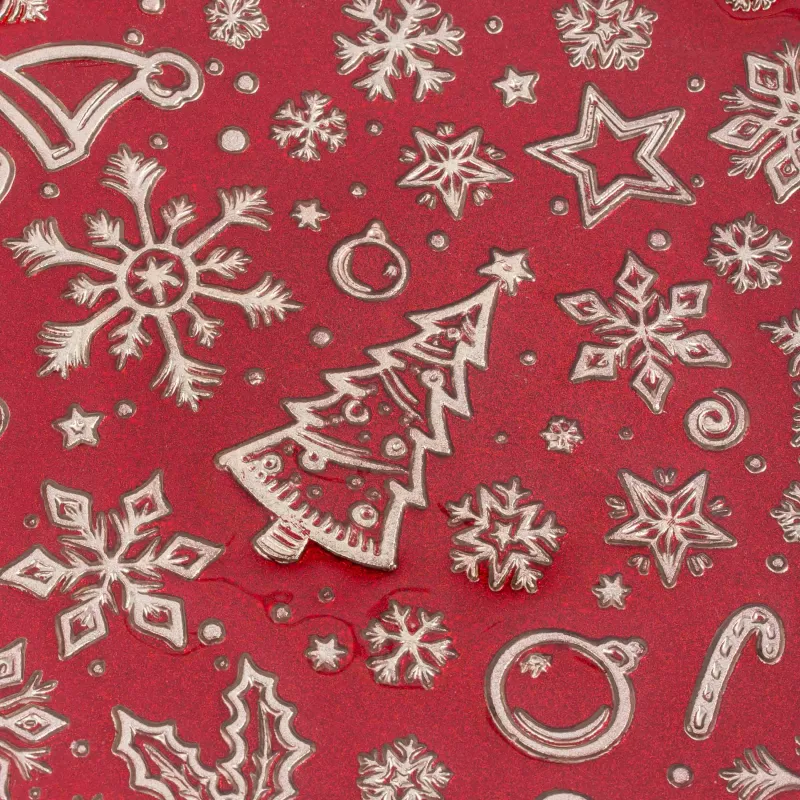 Блюдо, 33 см, стекло, красное, Снежинки, Brumal, image-5