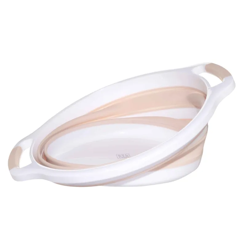 Таз складной, 10 л, пластик/резина, бежево-розовый, Foldaway, image-1