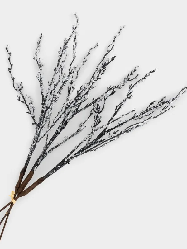 Ветка декоративная, 73 см, пластик/металл, Ледяная ветка, Crystal decor, image-4