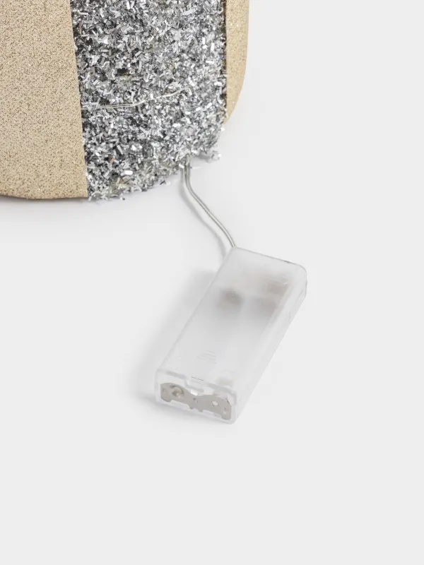 Статуэтка с подсветкой, 15 см, полиэстер/металл, круглая, серебристая, Подарок, Frosty sparks, image-2