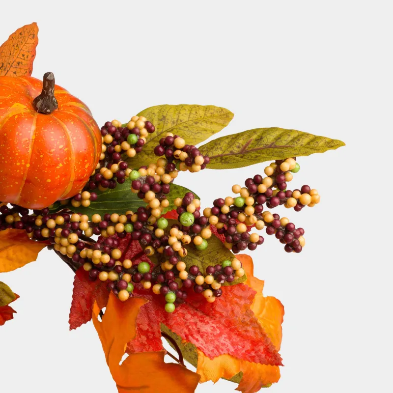 Венок декоративный, 40 см, пенопласт/полиэстер, Тыквы и осенние листья, Forest symphony decor, image-3