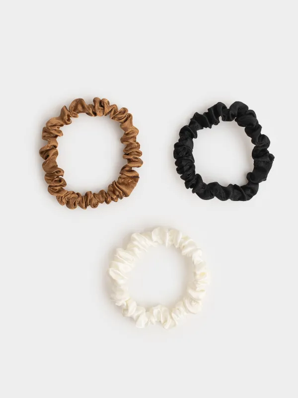 Резинка для волос, 6 см, 3 шт, в звезде, сатин, микс, Silk, image-1