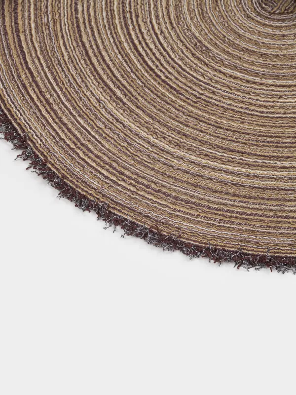 Салфетка под приборы, 38 см, с бахромой, полиэстер, круглая, коричневая, Rotary, image-2