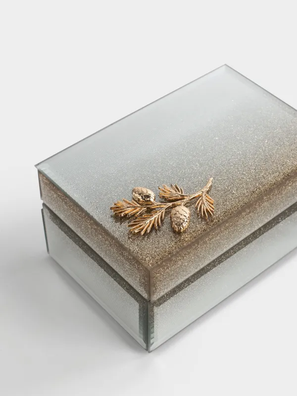 Шкатулка для украшений, 15х10 см, Веточка с шишкой, Glossy, image-2